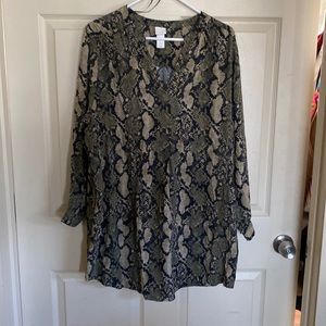 Snake print H&M blouse
